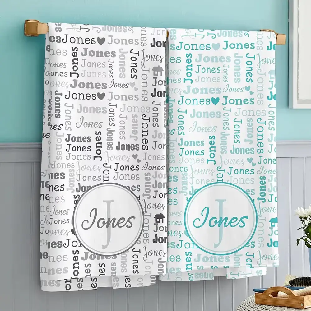 Personalized Family Name Bath Towels