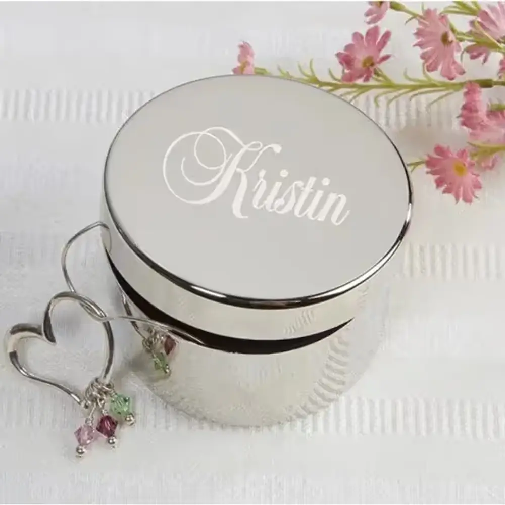 Personalized Silver Keepsake Box