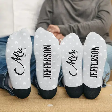 Matching Couple Valentine Socks