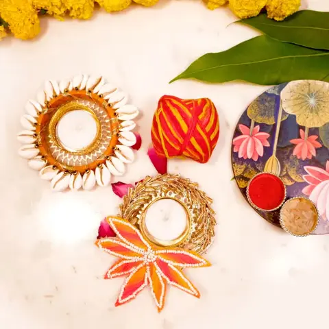 Pooja Thali, Diyas & Tika Essentials