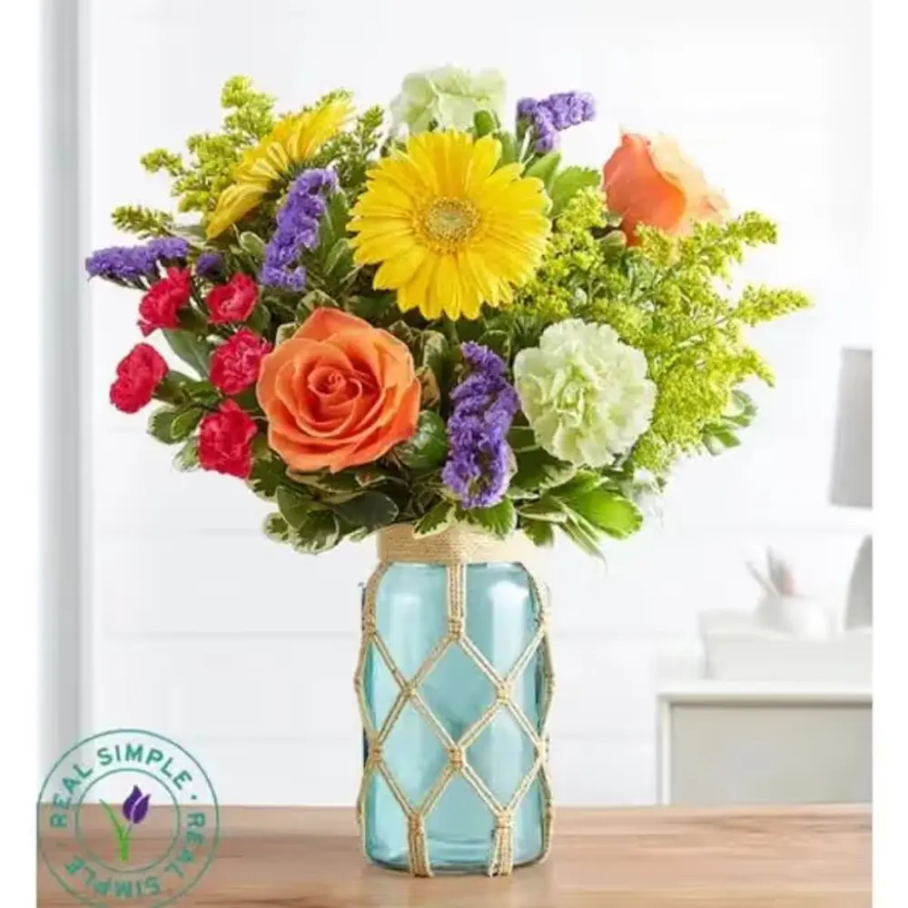 Sunshine Medley Macramé Jar Bouquet