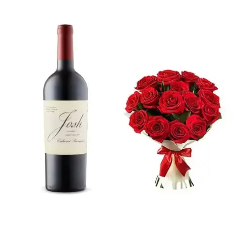 12 Red Roses & Josh Cellars Cabernet