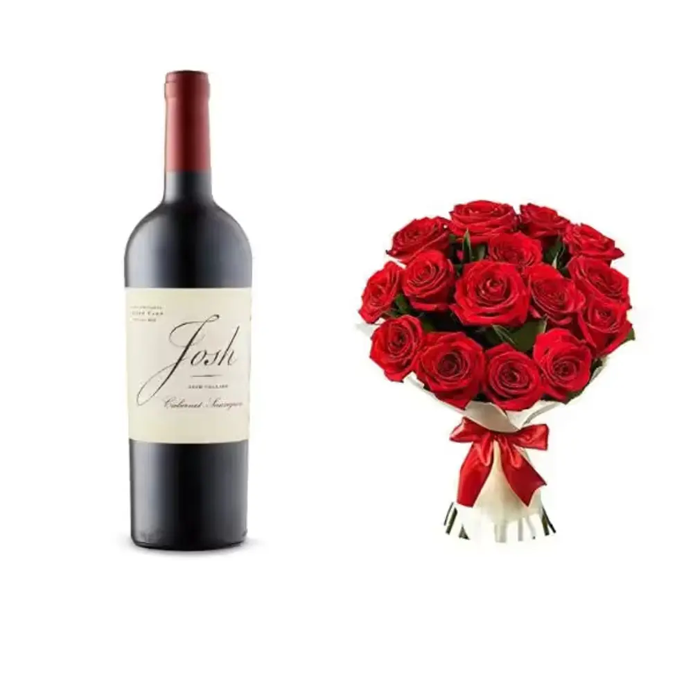 12 Red Roses & Josh Cellars Cabernet