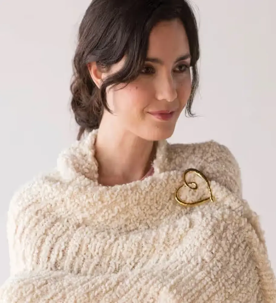 The Giving Shawl with Heart Pin