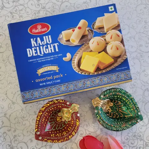 Four Diyas, Peda, Burfi & Charan Paduka