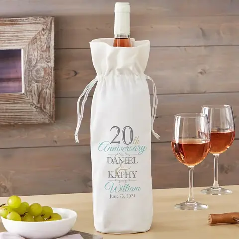 Personalized Anniversary Wine Gift Bag