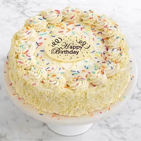 Vanilla Bean Birthday Cake with Plaque