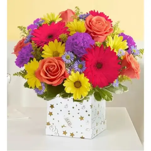 Jubilee Bright Bouquet in Hatbox