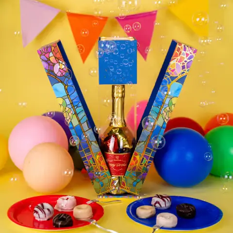 Birthday Bubble Blast Box with Mini Donuts