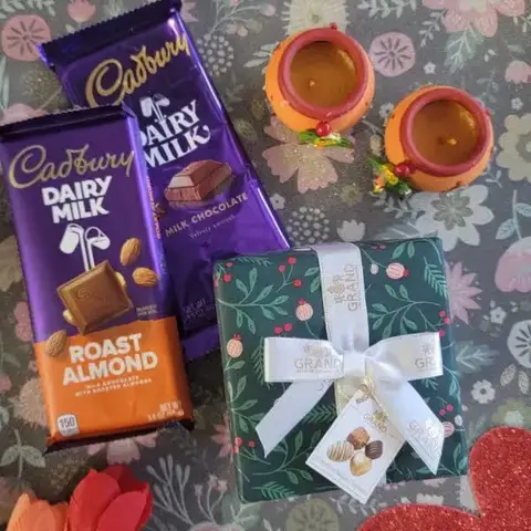 Two Diyas, Truffles & Dairy Milk