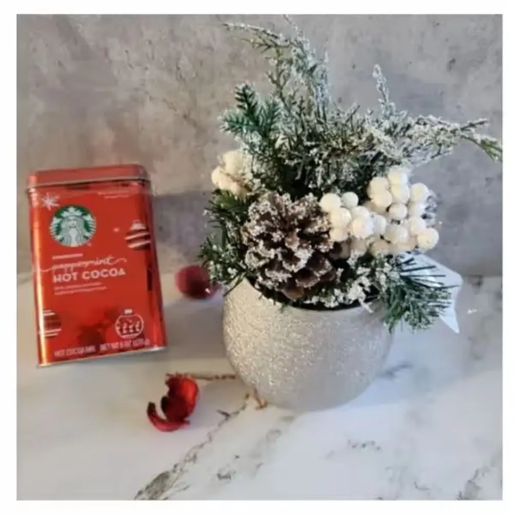 Christmas Hot Cocoa & Poinsettia