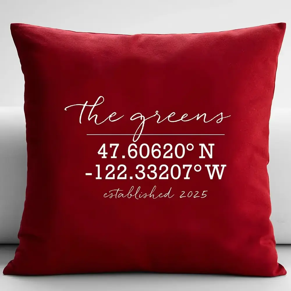 Personalized Home Coordinates Pillow