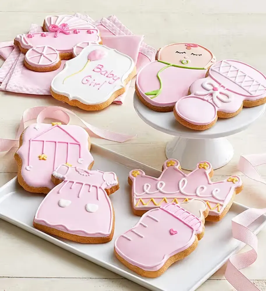 Welcome Baby Girl Iced Butter Cookies