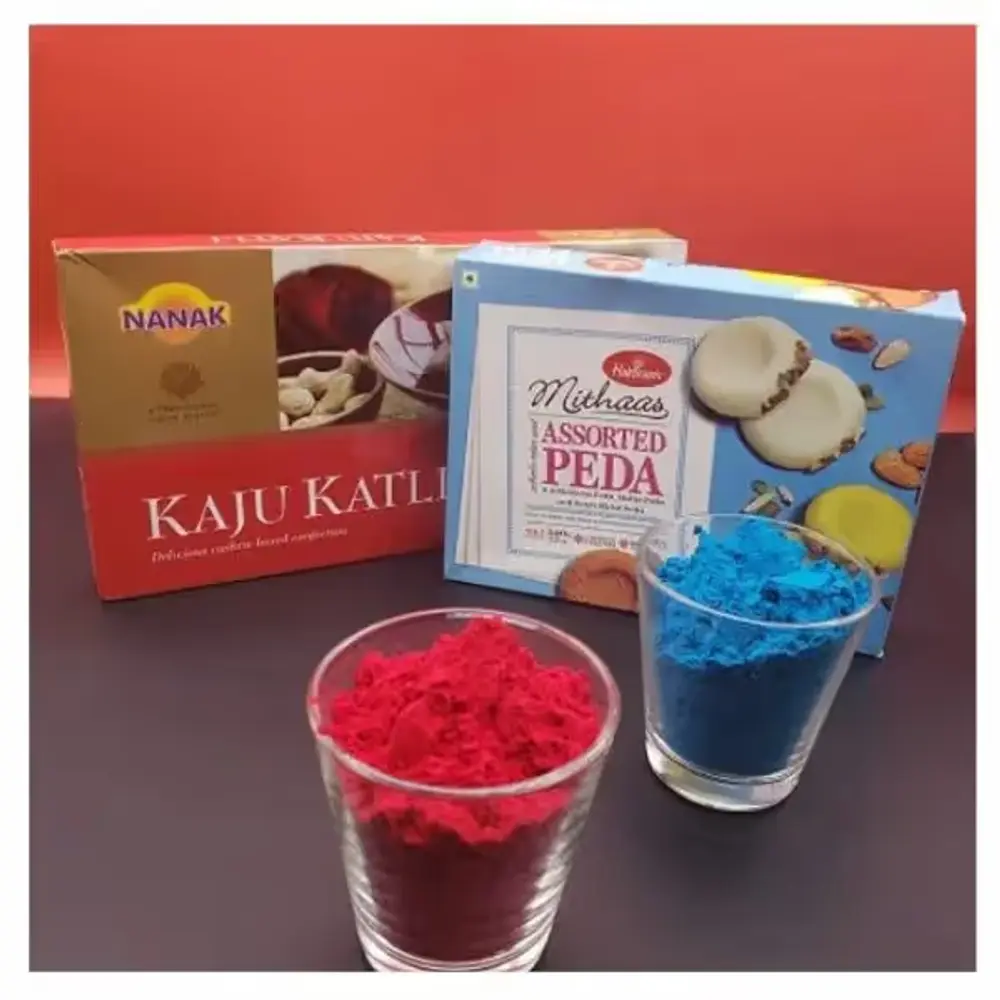 Peda & Kaju Katli with Gulal