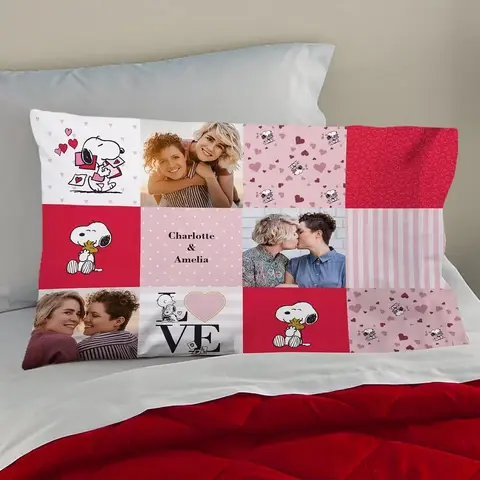 Snoopy Patchwork Photo Pillowcase