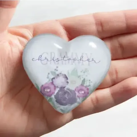 Personalized Floral Love for Grandma Heart