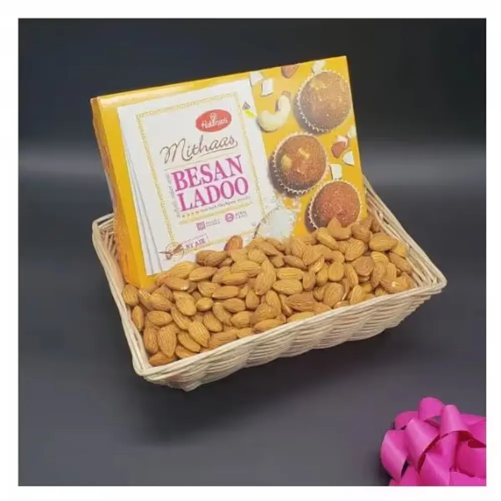 Besan Laddoo & Almond Basket