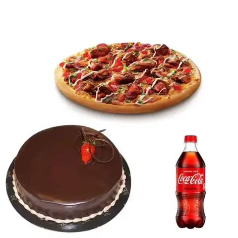 Chicken Pizza & Chocolate Cake Party Combo