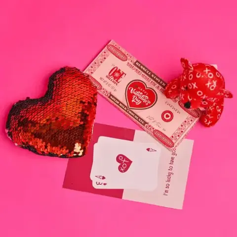 Teddy, Chocolate & Heart Pillow