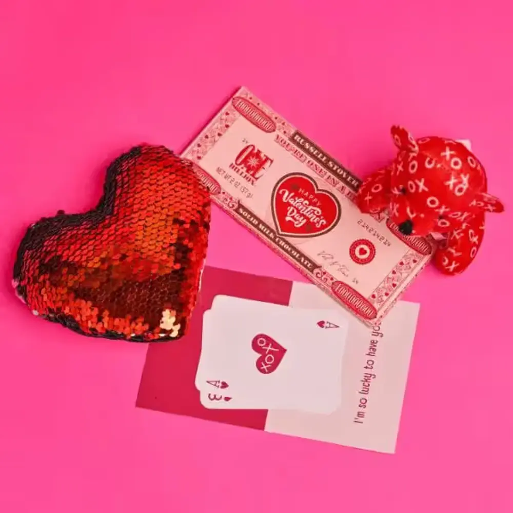 Teddy, Chocolate & Heart Pillow