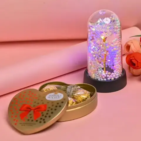 LED Eternal Rose & Ferrero Heart