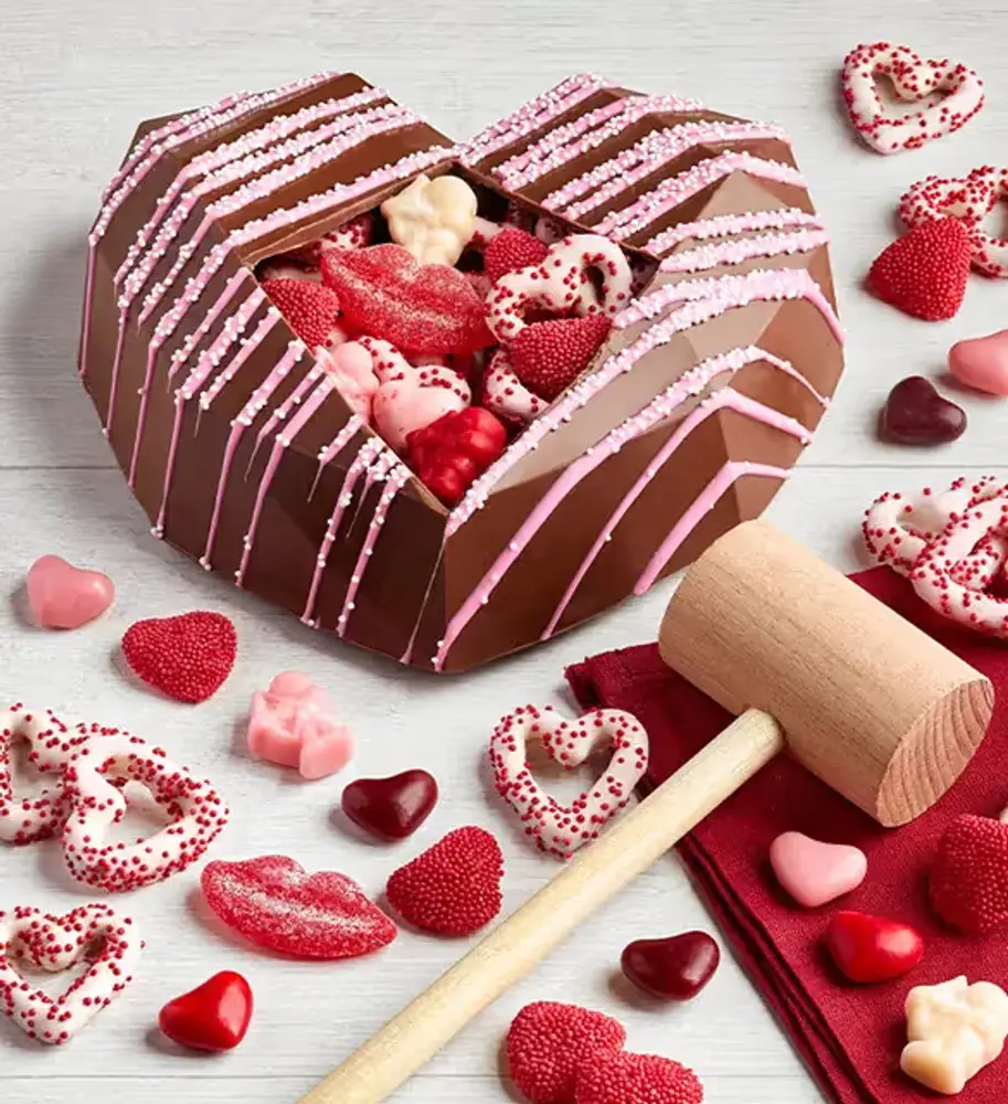 Breakable Belgian Chocolate Heart with Mallet