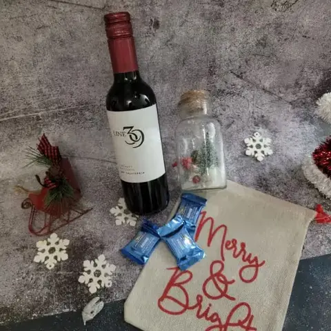 Christmas Cabernet, Chocolates & Glass Jar