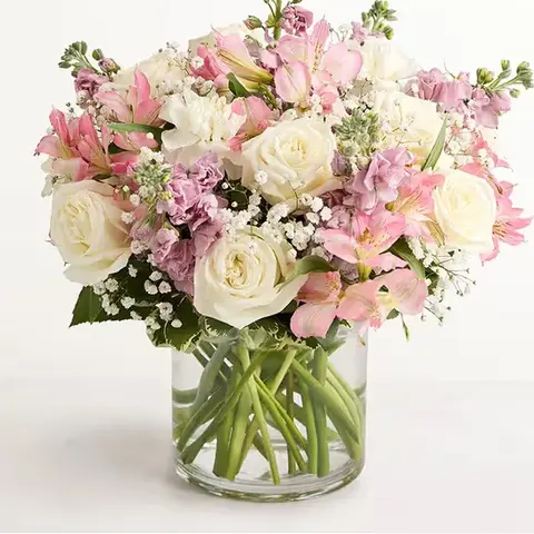Lavender & White New Baby Girl Flowers