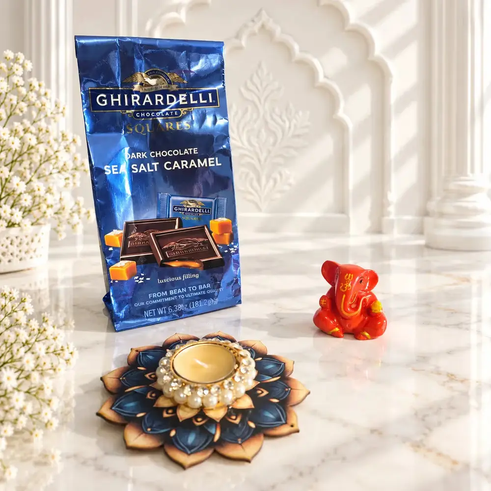 Ganesha, Tealight & Ghirardelli Squares