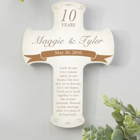 Personalized Anniversary Blessings Cross