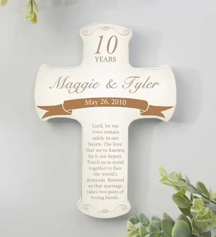 Personalized Anniversary Blessings Cross