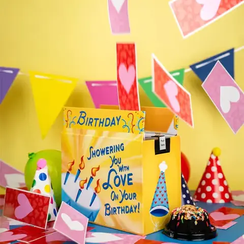 Heart Confetti Love Shower Cake Gift Box