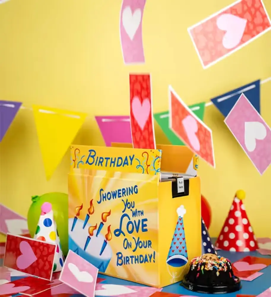 Heart Confetti Love Shower Cake Gift Box