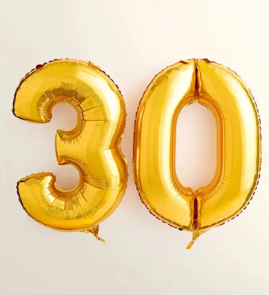 30th Birthday Number Balloon Bouquet
