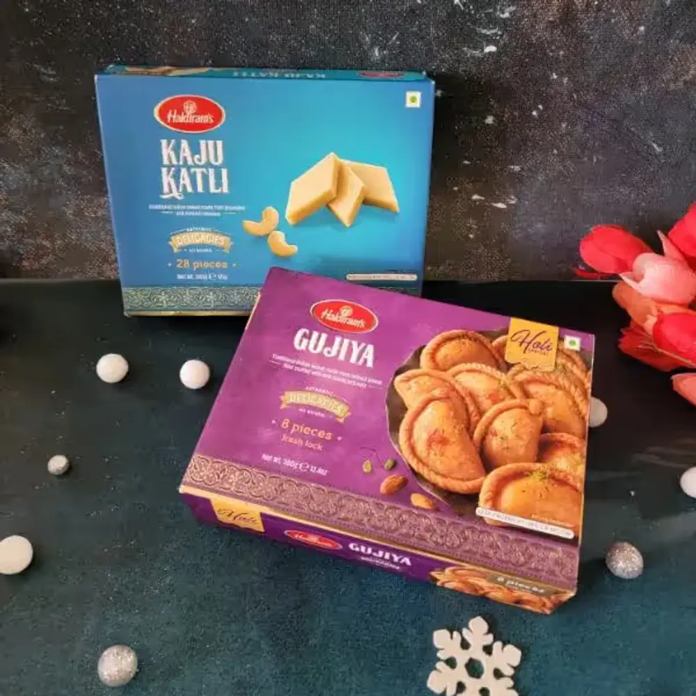 Kaju Katli with Gujiya