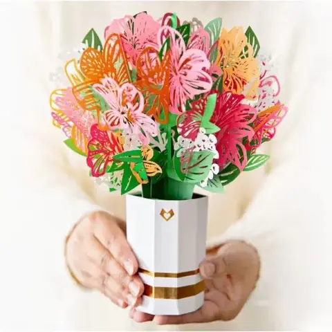 Pop-Up Paper Pink Lily Bouquet
