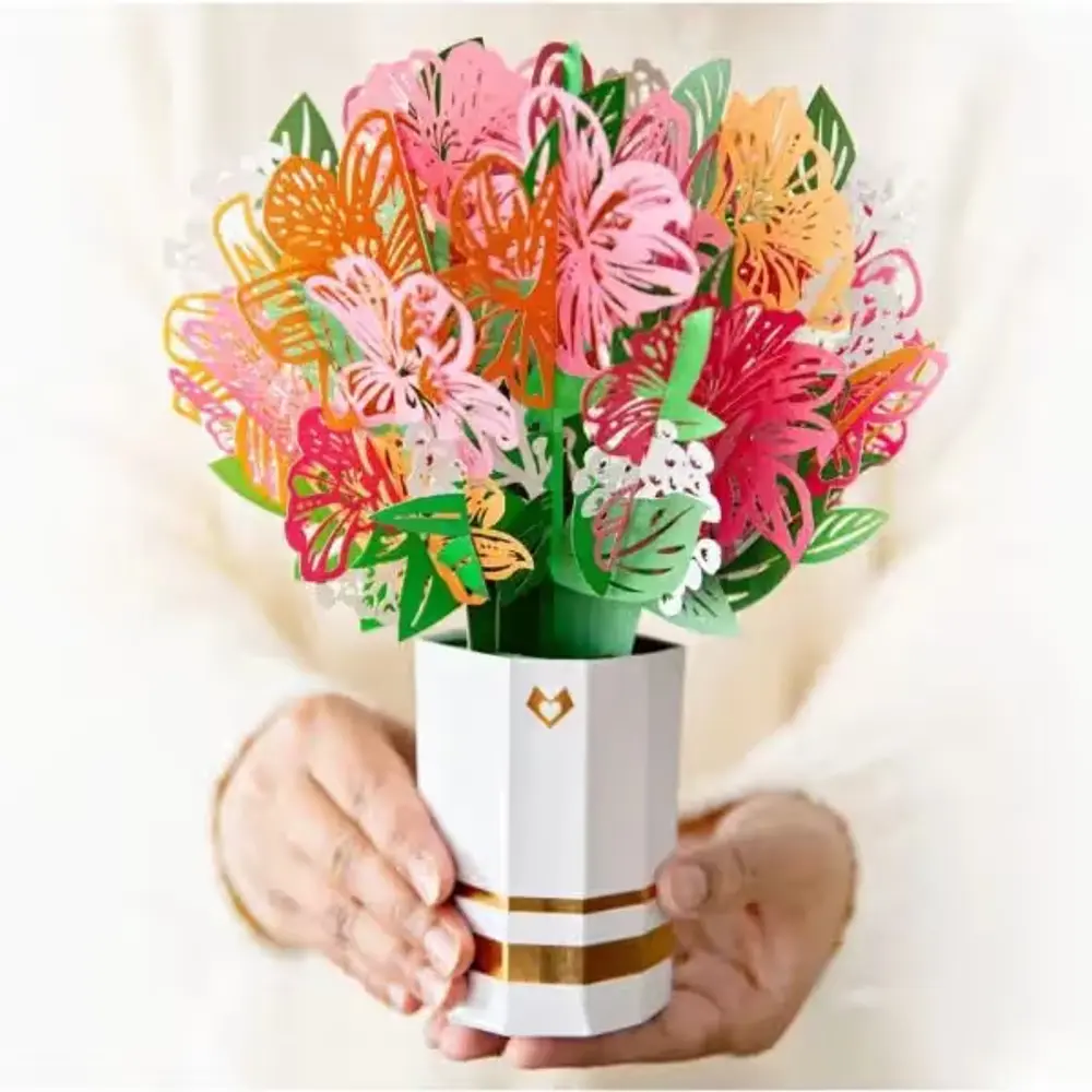 Pop-Up Paper Pink Lily Bouquet