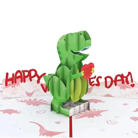 You Make My Heart Saur Pop-Up Card