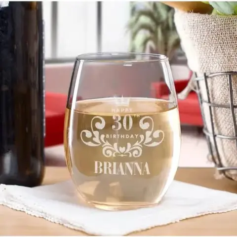 Personalized Birthday Royalty Wine Glass