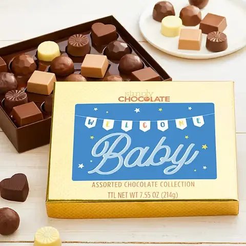 Welcome Baby Boy Chocolate Box, 18 Pc
