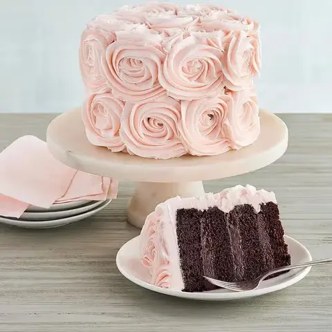Chocolate Cake with Buttercream Roses