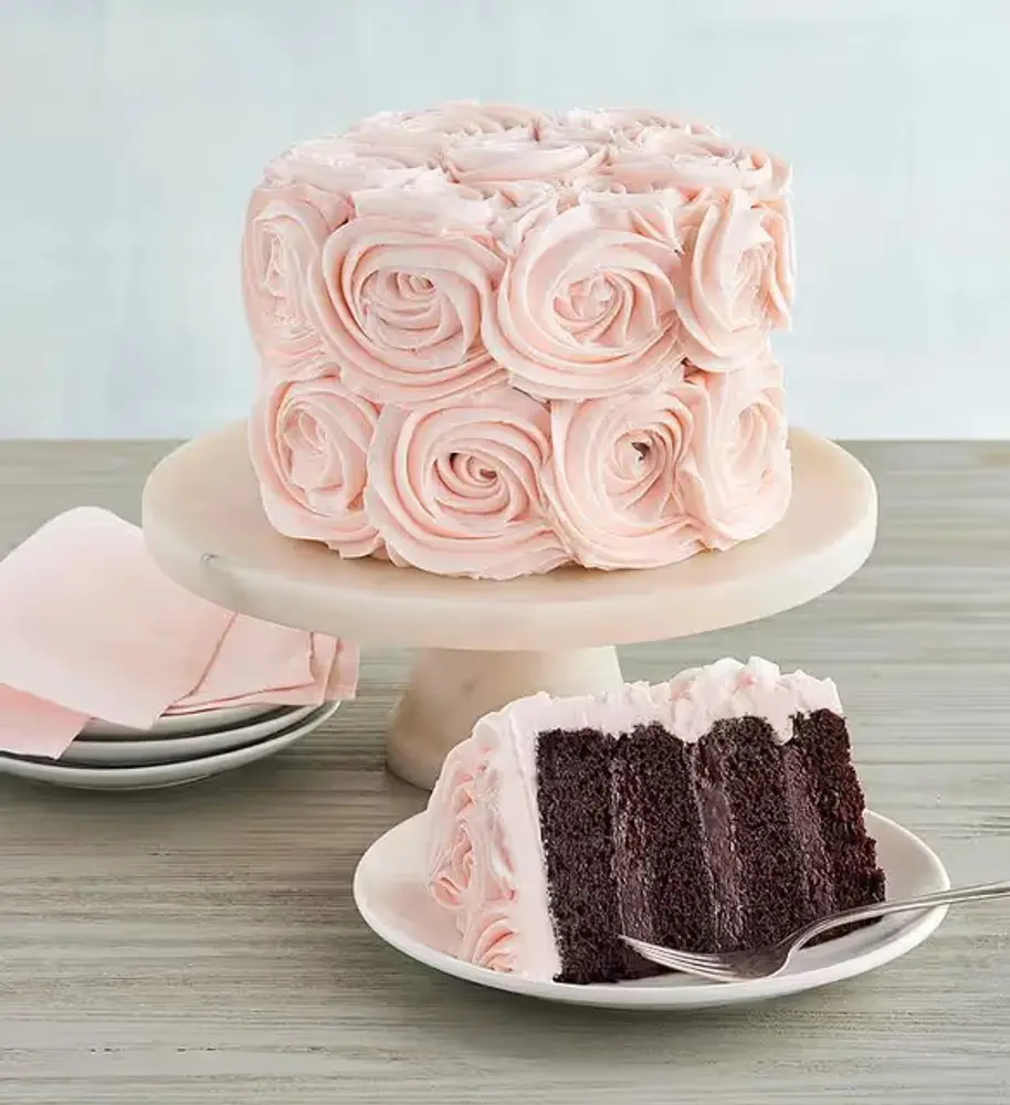 Chocolate Cake with Buttercream Roses