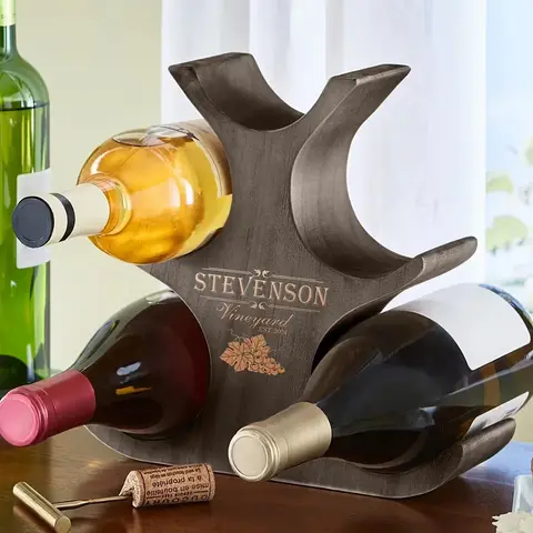 Personalized Wooden Wine Tree Rack
