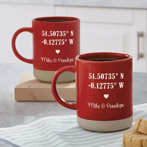 Personalized Coordinates Mug Set