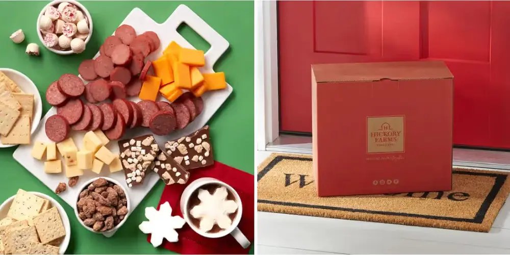 Happy Holidays Red Tin Gift Basket