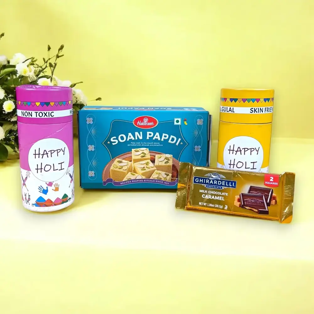 Soan Papdi, Ghirardelli & Gulal Holi Gift