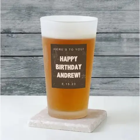 Personalized Frosted Pint Glass
