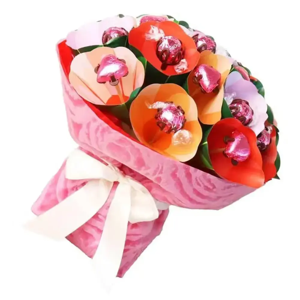 Pastel Raspberry Lindt Chocolate Bouquet
