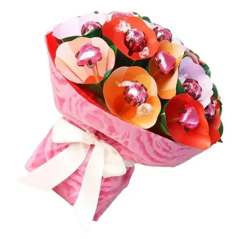 Pastel Raspberry Lindt Chocolate Bouquet