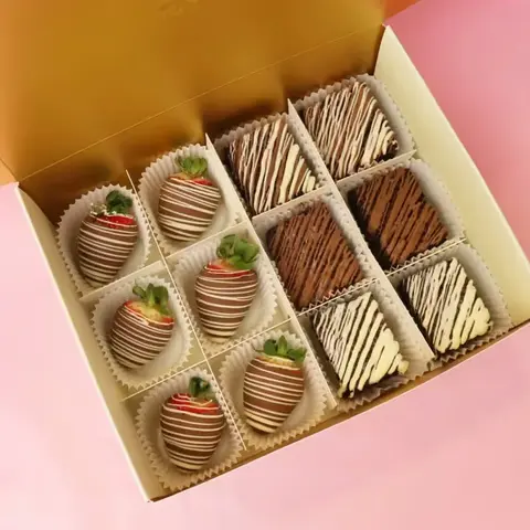 Chocolate Strawberries & Brownie Treat Box